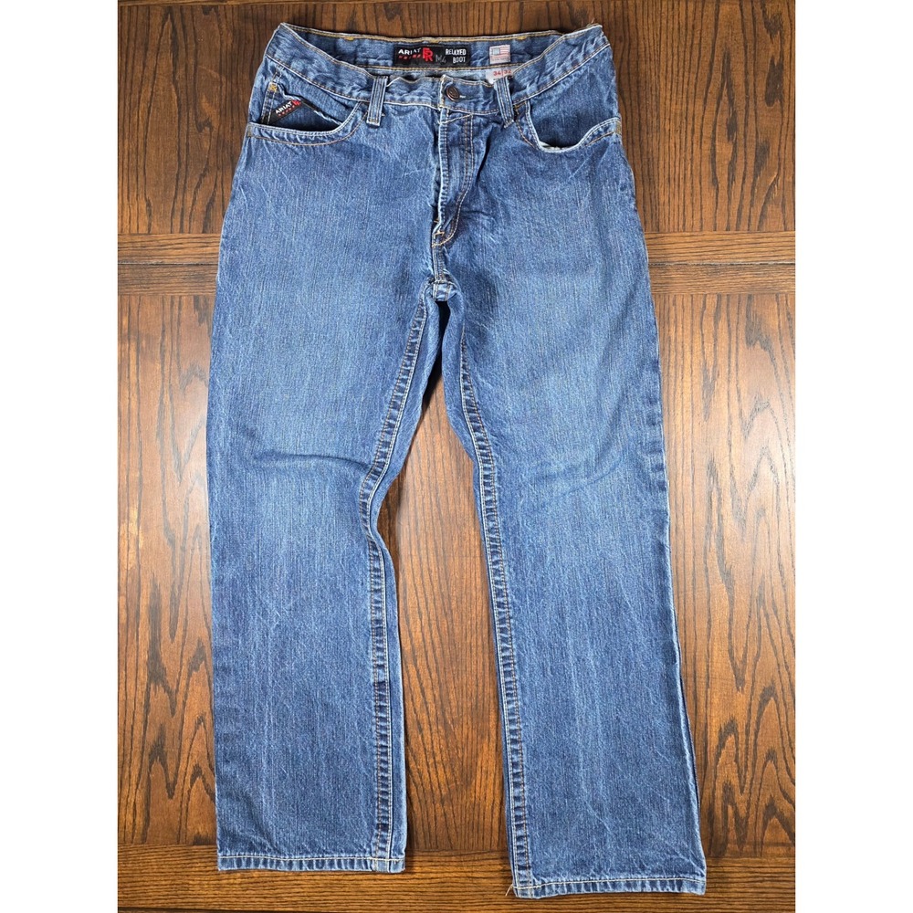 Ariat FR M4 Relaxed Boot Cut Jeans Mens 34x32 Medium Wash Flame Resistant Denim